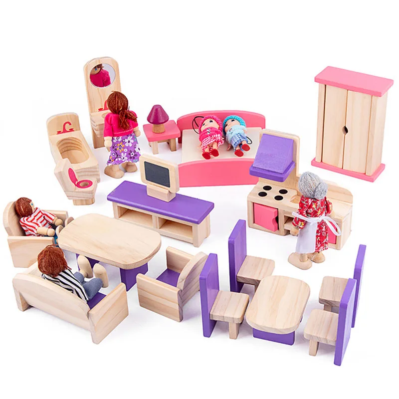 

Детская миниатюрная мебель, игровой домик, игрушка, куклы, деревянный кукольный домик, набор мебели, развивающие ролевые игры, игрушки для д...