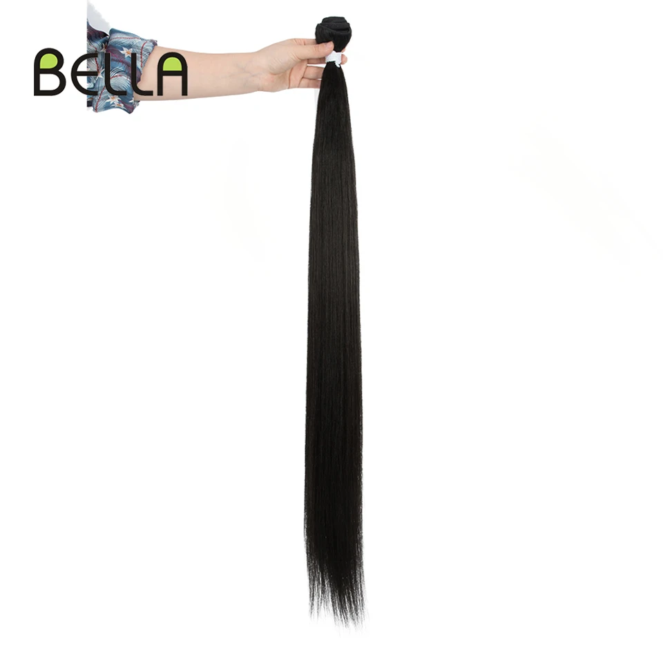 

Bella Synthetic Bundles Yaki Straight Hair Bundles 36 Inch 120G Ombre Blonde 613 Brown BIO Hair Weave Ponytail Hair Extensions
