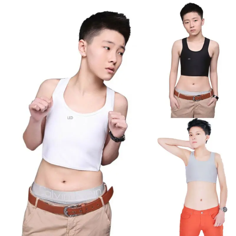 Однотонный укороченный жилет Tomboy для лесбиянок обтягивающие футболки топы груди
