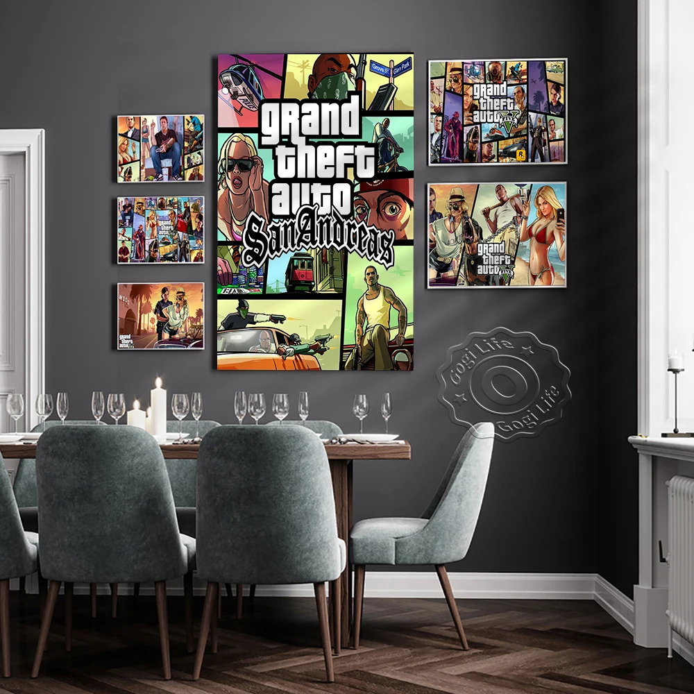 Adventure Action Video Game Grand Theft Auto Vintage Art Poster, GTA 5 Game Illustration Art Prints, Children Room Decor Mural
Adventure Action Video Game Grand Theft Auto Vintage Art Poster, GTA 5 Game Illustration Art Prints, Children Room Decor Mural