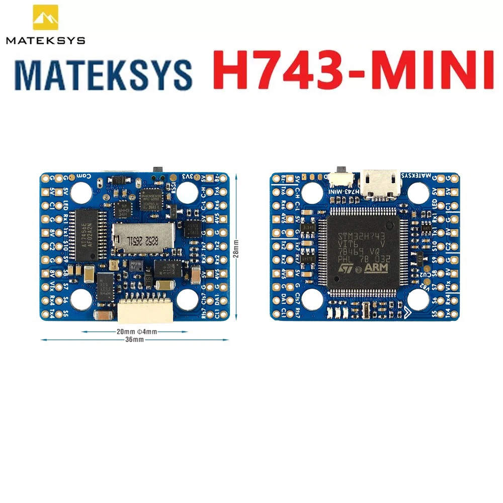 Контроллер полета Matek H743-MINI H743, 20x20 мм, STM32H743VIT6 ICM20602 Встроенный OSD DPS310 PDB, запчасти для РУ FPV гоночного дрона 
Контроллер полета Matek H743-MINI H743, 20x20 мм, STM32H743VIT6 ICM20602 Встроенный OSD DPS310 PDB, запчасти для РУ FPV гоночного дрона