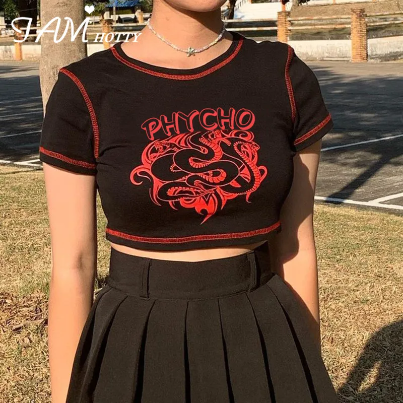 IAMHOTTY Cartoon Graphic T Shirt Black Short Sleeve Vintage Tee Gothic Reverse Thread Dark Academia Crop Tops Grunge Clothes Hot
IAMHOTTY Cartoon Graphic T Shirt Black Short Sleeve Vintage Tee Gothic Reverse Thread Dark Academia Crop Tops Grunge Clothes Hot