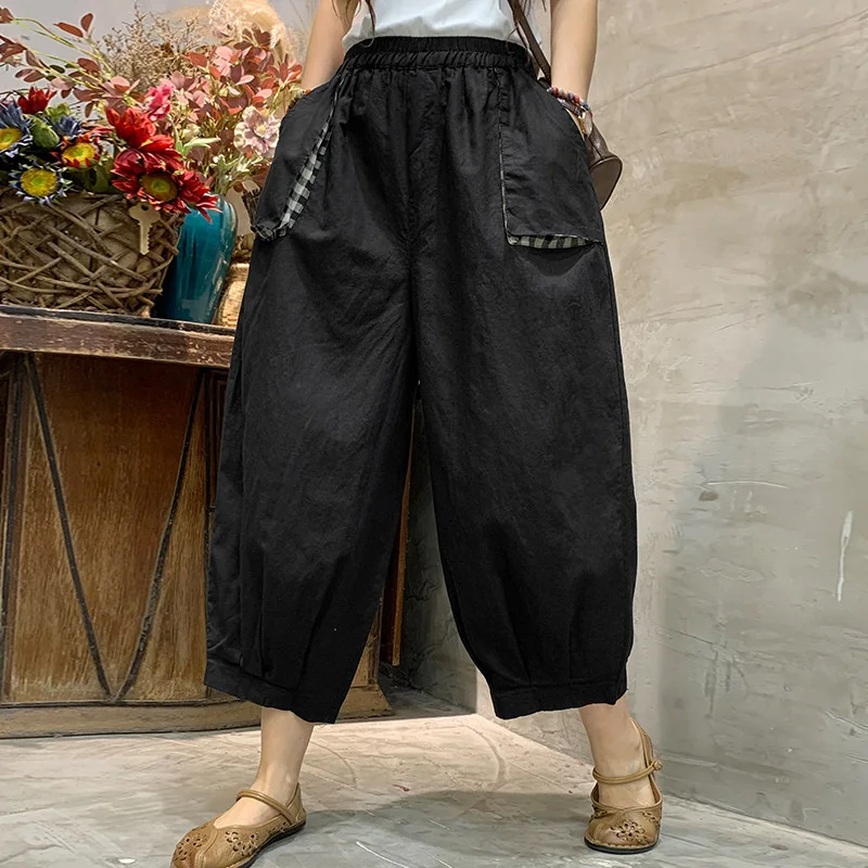 SOUL OF TIGER 2021 Summer Korean Fashion Style Linen Pockets Womens Pants Casual Elastic Loose Ladies Trousers New Pantalons
SOUL OF TIGER 2021 Summer Korean Fashion Style Linen Pockets Womens Pants Casual Elastic Loose Ladies Trousers New Pantalons