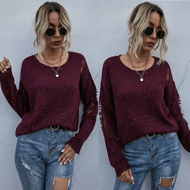 Women Long Sleeve Knitted Hollow out Sweater Round Neck Solid Color Casual Loose Pullover Tunic Tops Autumn Winter Clothing
Women Long Sleeve Knitted Hollow out Sweater Round Neck Solid Color Casual Loose Pullover Tunic Tops Autumn Winter Clothing