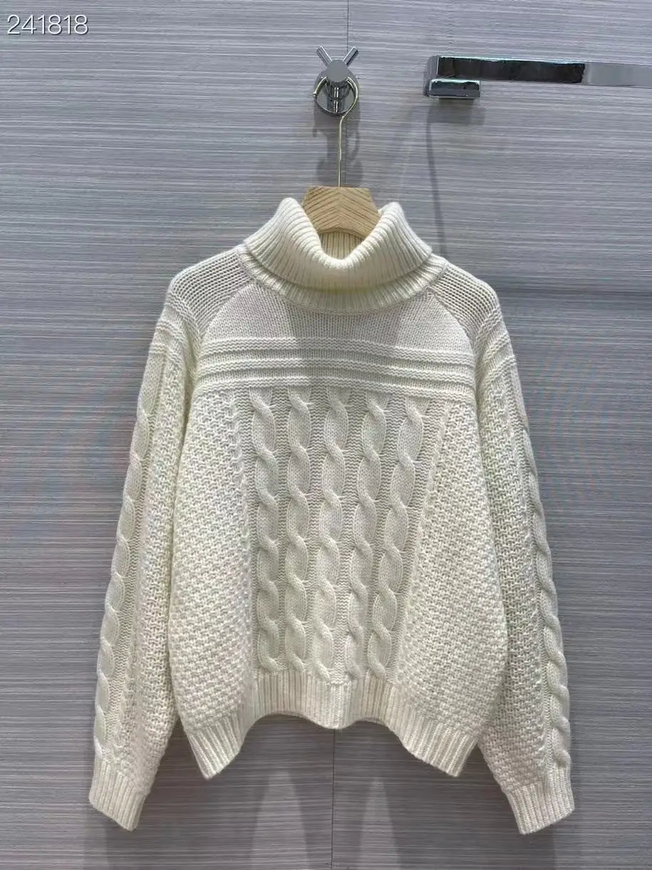 2021 Runway Designer Cashmere Pullover Women's Sweater Jacquard Jumpers Long Sleeve Solid Knitted Sweater
2021 Runway Designer Cashmere Pullover Women's Sweater Jacquard Jumpers Long Sleeve Solid Knitted Sweater