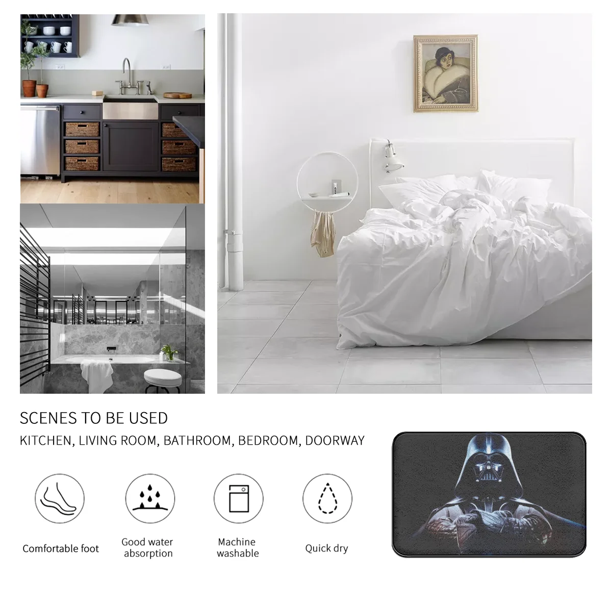 Darth Vader Graphic Printed Flannel Room Bathroom Mat Doormat Size 40Cm By 60Cm Room Bedroom Home Decoration Free Shiping
Darth Vader Graphic Printed Flannel Room Bathroom Mat Doormat Size 40Cm By 60Cm Room Bedroom Home Decoration Free Shiping