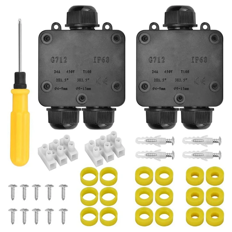 Hot Waterproof Junction Box IP68 Outdoor Gland Electrical Junction Box with 3 Cable Connector for 4-15 mm Diameter Cable
Hot Waterproof Junction Box IP68 Outdoor Gland Electrical Junction Box with 3 Cable Connector for 4-15 mm Diameter Cable