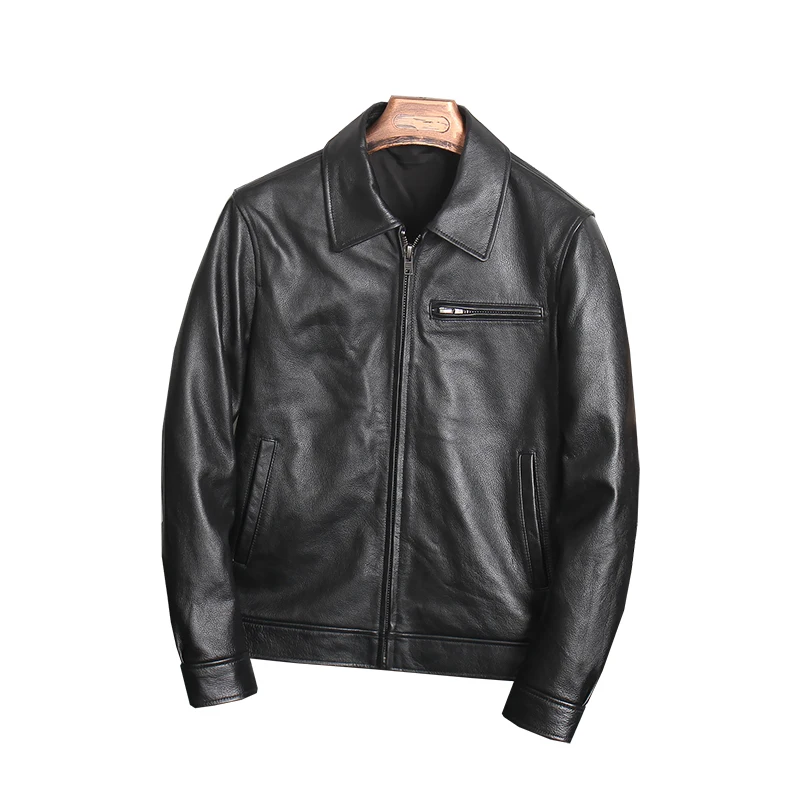 Embossed Leather Thick Soft Full-Grain Leather Men's Genuine Leather Clothes Lapel Jacket Middle-aged Casual Simple Jacket
Embossed Leather Thick Soft Full-Grain Leather Men's Genuine Leather Clothes Lapel Jacket Middle-aged Casual Simple Jacket