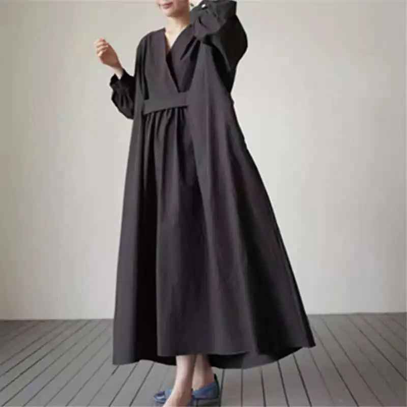 YourSeason 2020 Summer Korean V-neck Full Sleeve Solid Color Dresses Women Casual Loose Pockets Female Derss Plus Size
YourSeason 2020 Summer Korean V-neck Full Sleeve Solid Color Dresses Women Casual Loose Pockets Female Derss Plus Size