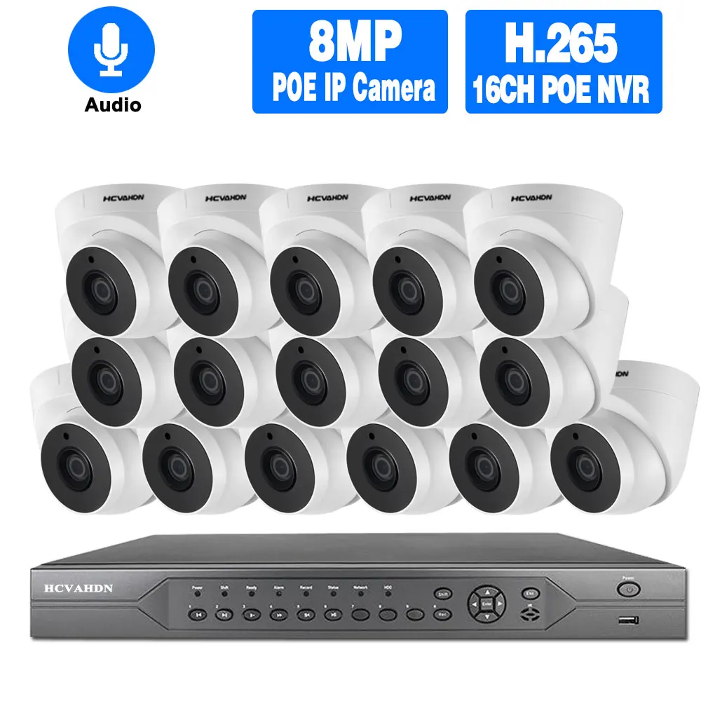 H.265+ 16CH HD 4K POE NVR Kit 5MP CCTV System Audio Indoor Home Dome Security IP Monitoring Camera Video Surveillance System Set
H.265+ 16CH HD 4K POE NVR Kit 5MP CCTV System Audio Indoor Home Dome Security IP Monitoring Camera Video Surveillance System Set
