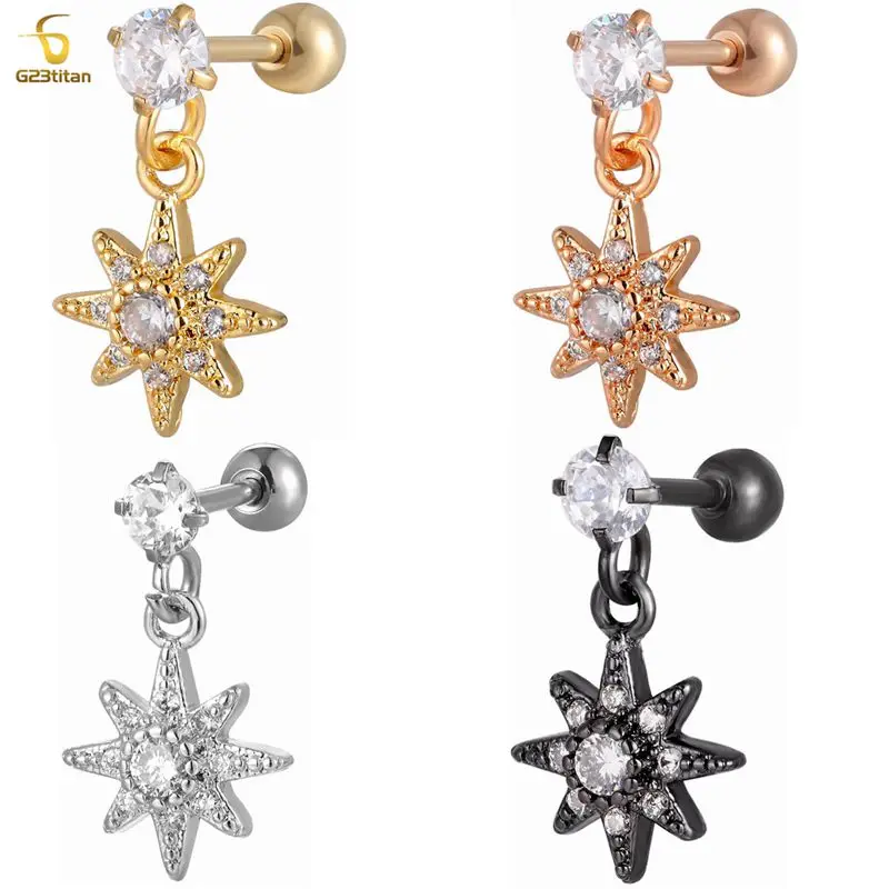 16G Stainless Steel CZ Flower Ear Studs For Women Pendientes Cartilage Daith Piercing Ear Plug Jewelry Gifts Hanging Earring
16G Stainless Steel CZ Flower Ear Studs For Women Pendientes Cartilage Daith Piercing Ear Plug Jewelry Gifts Hanging Earring