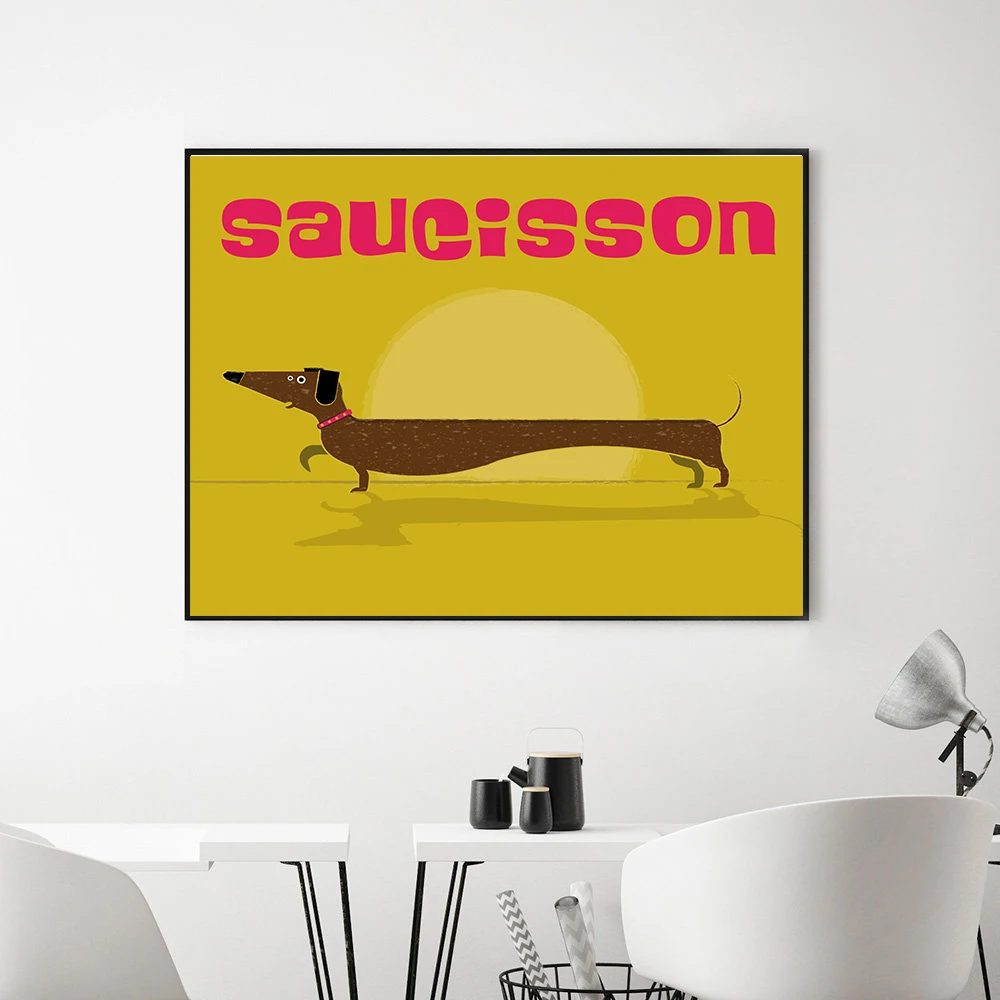 Sausage Yellow Dog Canvas Art Print and Poster Retro Mid Century Illustration Painting Pictures Animals Dachsund For Home Decor
Sausage Yellow Dog Canvas Art Print and Poster Retro Mid Century Illustration Painting Pictures Animals Dachsund For Home Decor