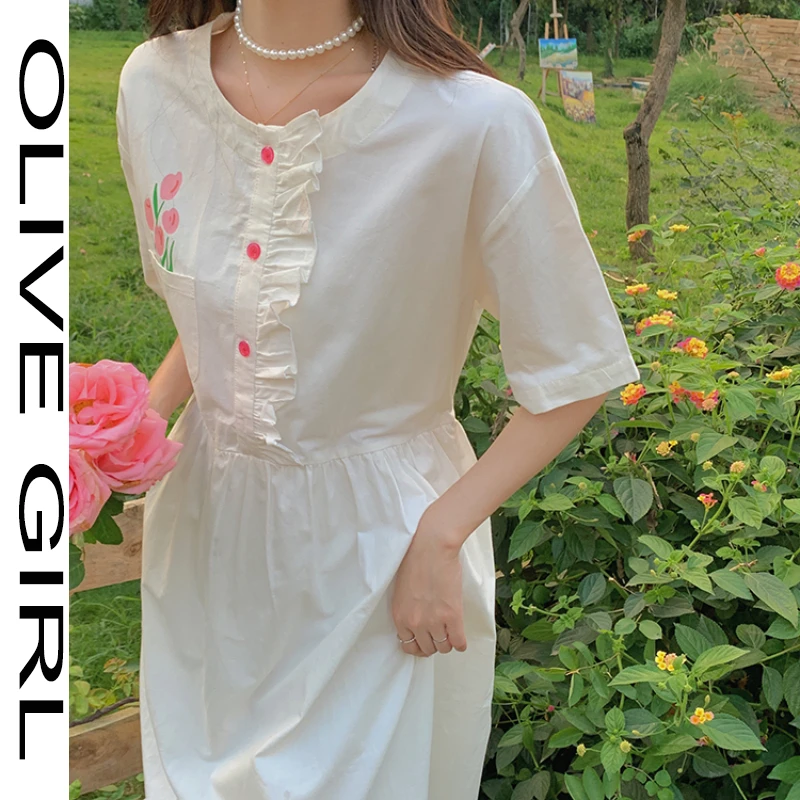 Women's Summer Sweet Dress White Short Sleeve 2021 Korean Style Cute Lovely Girl Student High Waist Slim A-line Mini Dress
Women's Summer Sweet Dress White Short Sleeve 2021 Korean Style Cute Lovely Girl Student High Waist Slim A-line Mini Dress