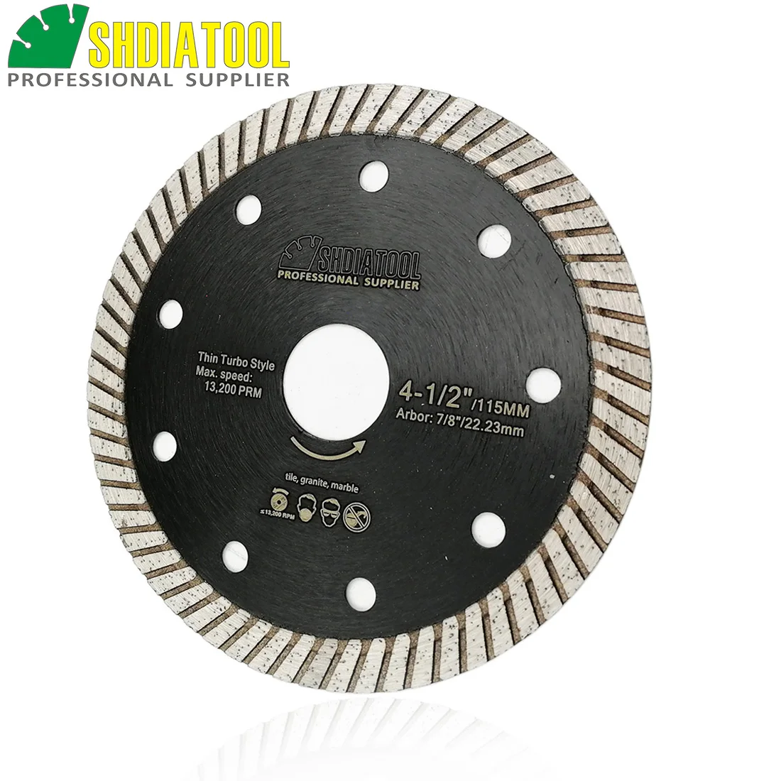 SHDIATOOL 115 мм Алмазный горячепрессованный Сверхтонкий алмазный турбо-лезвие 10 мм сегментная высота плитка каменный режущий диск 
SHDIATOOL 115 мм Алмазный горячепрессованный Сверхтонкий алмазный турбо-лезвие 10 мм сегментная высота плитка каменный режущий диск