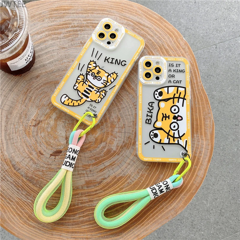 Funda for IPhone 12 11 Pro Max SE2020 Lanyard XR Xs 7 Back Cover 8Plus Transparent Tiger Pattern Cellphone Case with Hands Strap
Funda for IPhone 12 11 Pro Max SE2020 Lanyard XR Xs 7 Back Cover 8Plus Transparent Tiger Pattern Cellphone Case with Hands Strap