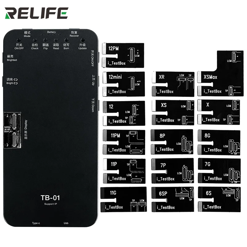 Панель экрана RELIFE TB-01, тестовый дисплей для ремонта IPhone 6S-12 IP12/12Pro/12ProMax/12Mini 17 моделей
Панель экрана RELIFE TB-01, тестовый дисплей для ремонта IPhone 6S-12 IP12/12Pro/12ProMax/12Mini 17 моделей