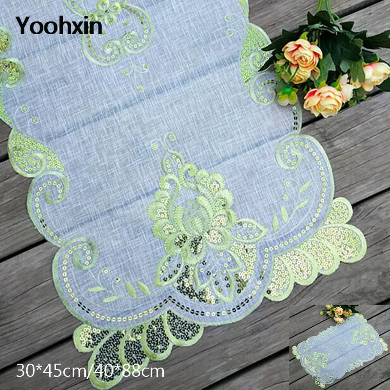 Europe green sequin lace Embroidery bed Table Runner flag cloth cover tablecloth mat set Wedding Christmas birthday decor
Europe green sequin lace Embroidery bed Table Runner flag cloth cover tablecloth mat set Wedding Christmas birthday decor