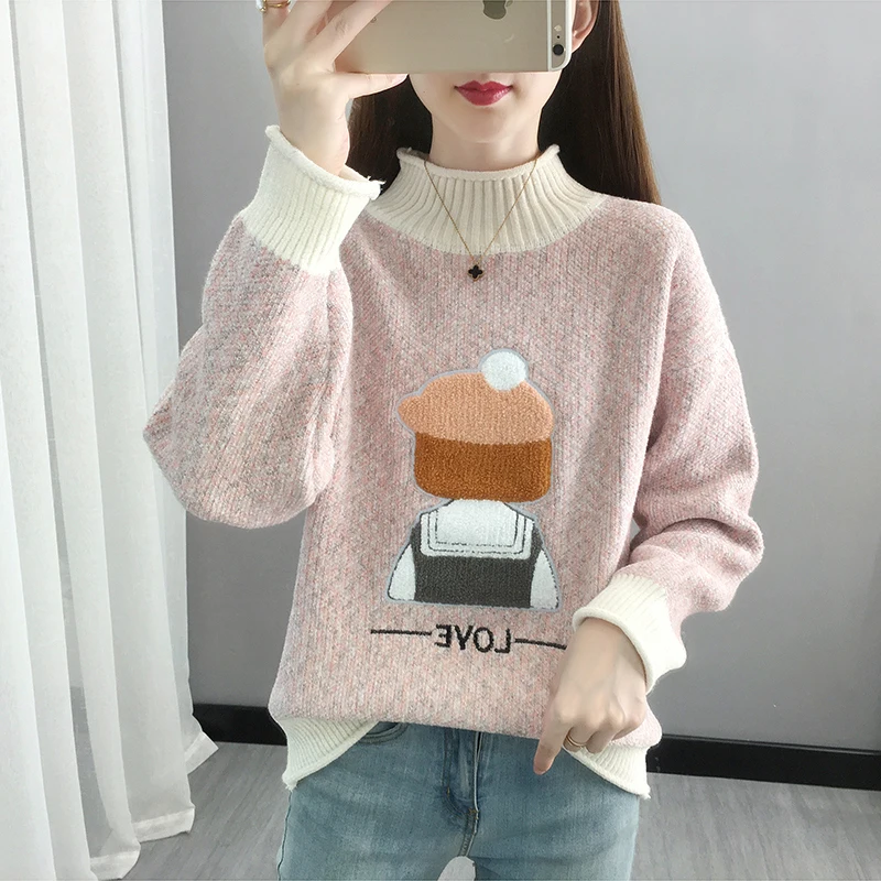 Half Turtleneck Sweater Women New Fall/Winter Outer Wear Female Fashion Loose Thick Knit Bottoming Shirt Pullover Spring Tops 
Half Turtleneck Sweater Women New Fall/Winter Outer Wear Female Fashion Loose Thick Knit Bottoming Shirt Pullover Spring Tops