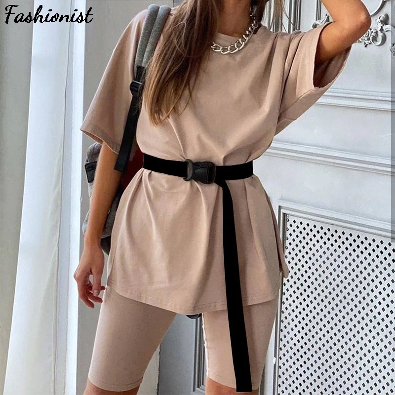 FAKUNTN Casual Solid Outfits Women's Two Piece Suit with Belt Home Loose Sports Tracksuits Fashion Bicycle Summer Hot Suit 2021
FAKUNTN Casual Solid Outfits Women's Two Piece Suit with Belt Home Loose Sports Tracksuits Fashion Bicycle Summer Hot Suit 2021