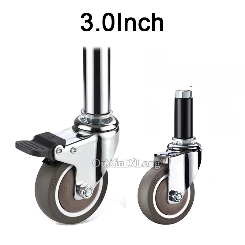 4PCS 3.0Inch 360° Swivel Heavy Duty Load 180KG Rubber Plunger Casters With Brake Wheels For Furniture Medical Equipment FG700
4PCS 3.0Inch 360° Swivel Heavy Duty Load 180KG Rubber Plunger Casters With Brake Wheels For Furniture Medical Equipment FG700