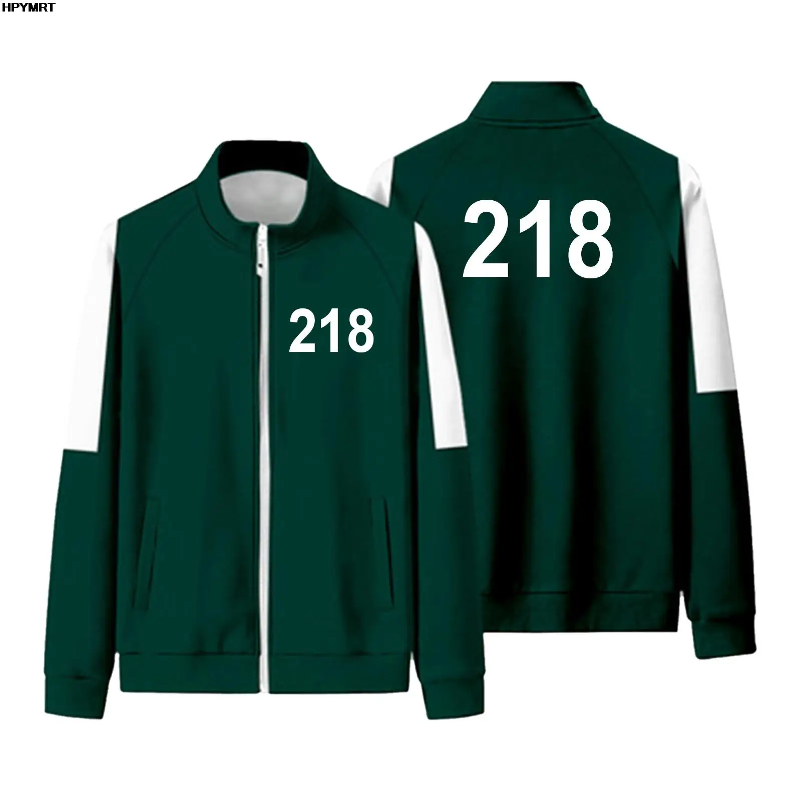 

Куртка для косплея из сериала «Игра кальмар», Gi-hun Sang-Woo номер 456 218 067 001, мужское корейское пальто с принтом, зеленые топы, костюм, реквизит
