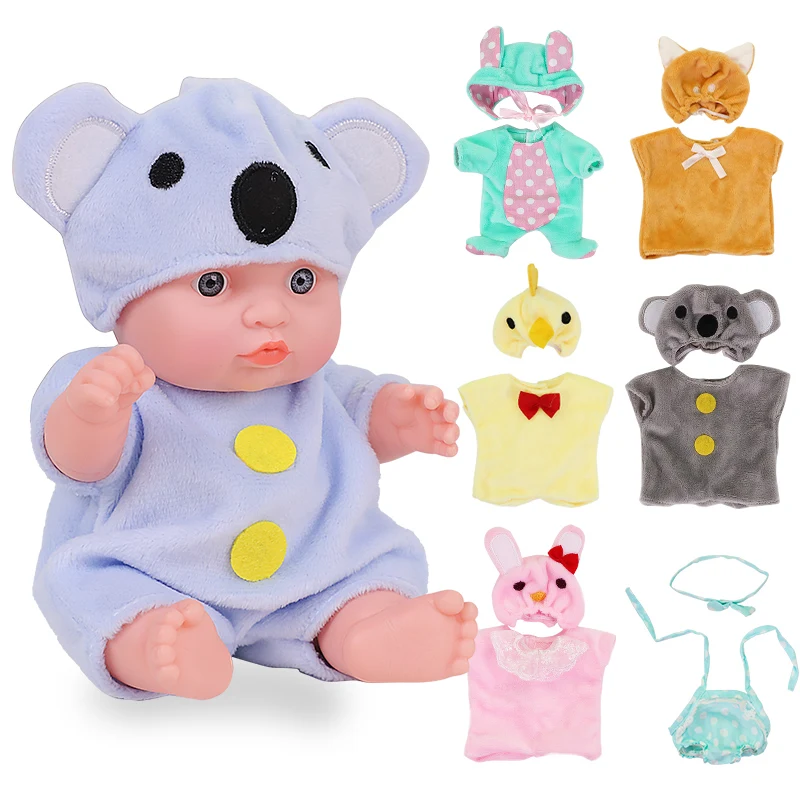 Кукла Реборн 8 дюймов игрушки реалистичные куклы Bebe синяя одежда силиконовые