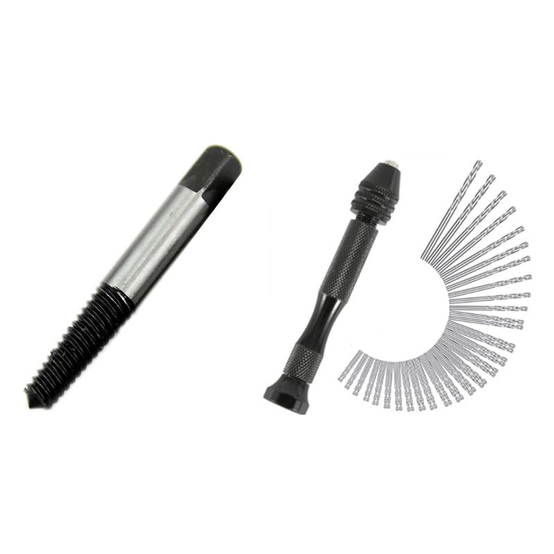 Набор для удаления поврежденных винтов, комплект из 5 предметов и 1 набор ручных сверл, тиски с булавкой и миниатюрные сверла 
Набор для удаления поврежденных винтов, комплект из 5 предметов и 1 набор ручных сверл, тиски с булавкой и миниатюрные сверла