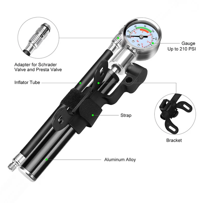 Bicycle Pump Bike Fork Pump With Gauge High Pressure Shock Hand Mini Pump Hose Air Inflator Schrader Tire Tube Hand Air Inflator
Bicycle Pump Bike Fork Pump With Gauge High Pressure Shock Hand Mini Pump Hose Air Inflator Schrader Tire Tube Hand Air Inflator