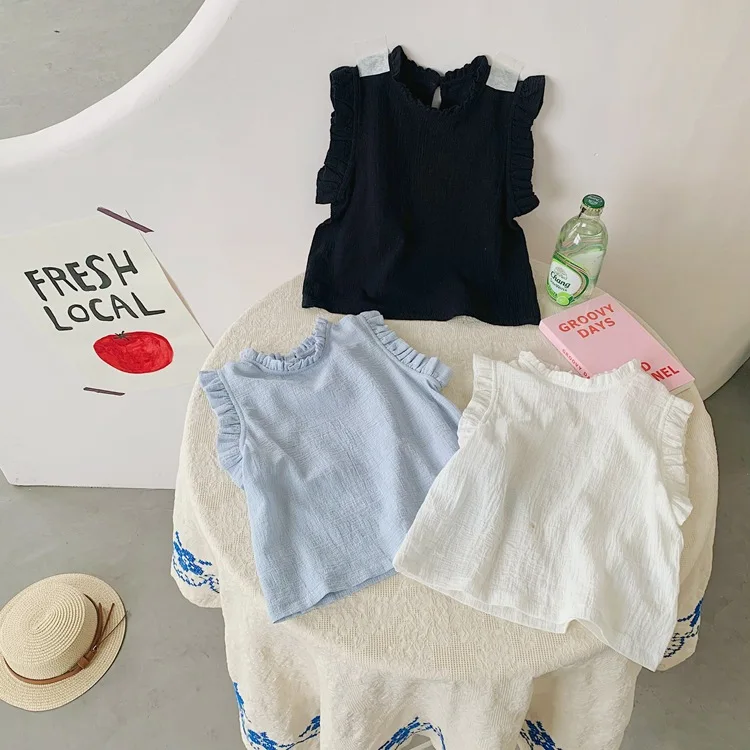 2021 Summer Toddlers Kids Pure Color T-shirts Sleeveless Tops Ruched Baby Girls Tees 3 colors
2021 Summer Toddlers Kids Pure Color T-shirts Sleeveless Tops Ruched Baby Girls Tees 3 colors