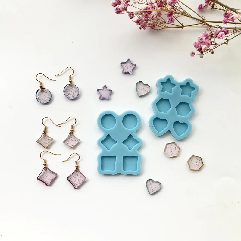 Multi-combination Diamond Ear Studs Earrings Epoxy Resin Mold Jewelry Pendant Casting Silicone Mould DIY Crafts Mold 
Multi-combination Diamond Ear Studs Earrings Epoxy Resin Mold Jewelry Pendant Casting Silicone Mould DIY Crafts Mold