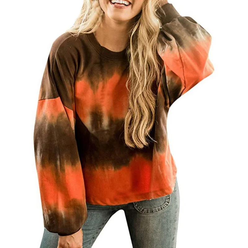 Autumn Winter Women Tie-dye Sweatshirt Gradient Color Long-sleeved Hoody Round Neck Loose Pullover Tops
Autumn Winter Women Tie-dye Sweatshirt Gradient Color Long-sleeved Hoody Round Neck Loose Pullover Tops
