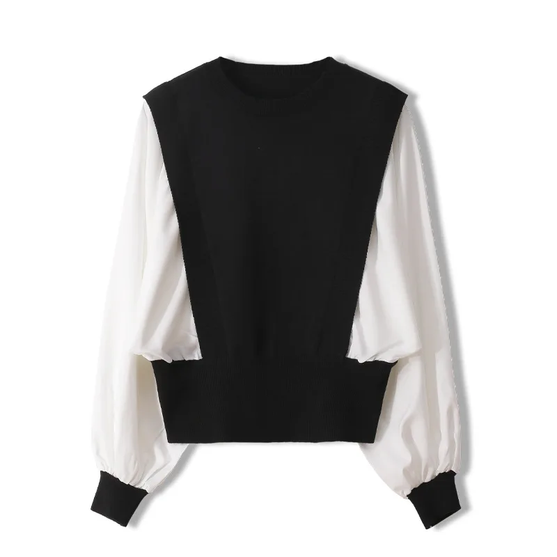 2020 Fashion Women Elegant Sweater Stitching Long Sleeve O-neck Loose Knit Top Coat Ladies Pullover Femmes Jumpers High Quality
2020 Fashion Women Elegant Sweater Stitching Long Sleeve O-neck Loose Knit Top Coat Ladies Pullover Femmes Jumpers High Quality