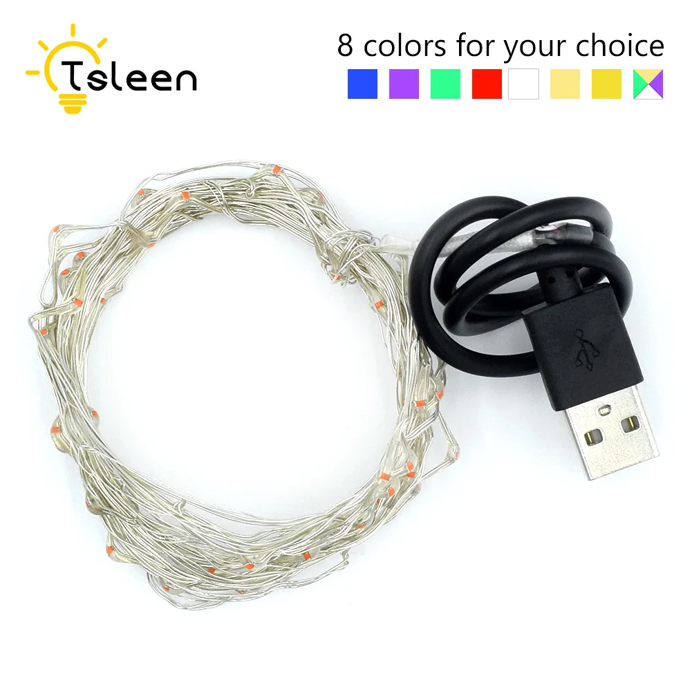 Tsleen Silver Wire LED Starry Lights Christmas 5m/10m Fairy Festival Nights 5V USB Powered 50/100 LEDs Micro Bendable Xmas 
Tsleen Silver Wire LED Starry Lights Christmas 5m/10m Fairy Festival Nights 5V USB Powered 50/100 LEDs Micro Bendable Xmas