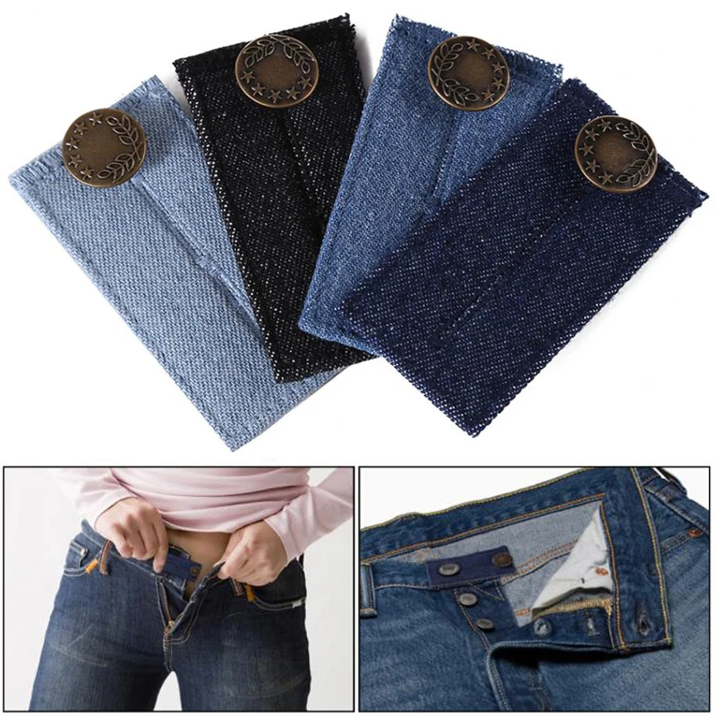 Эластичный пояс унисекс для брюк и джинсов регулируемый удлинитель на пуговицах