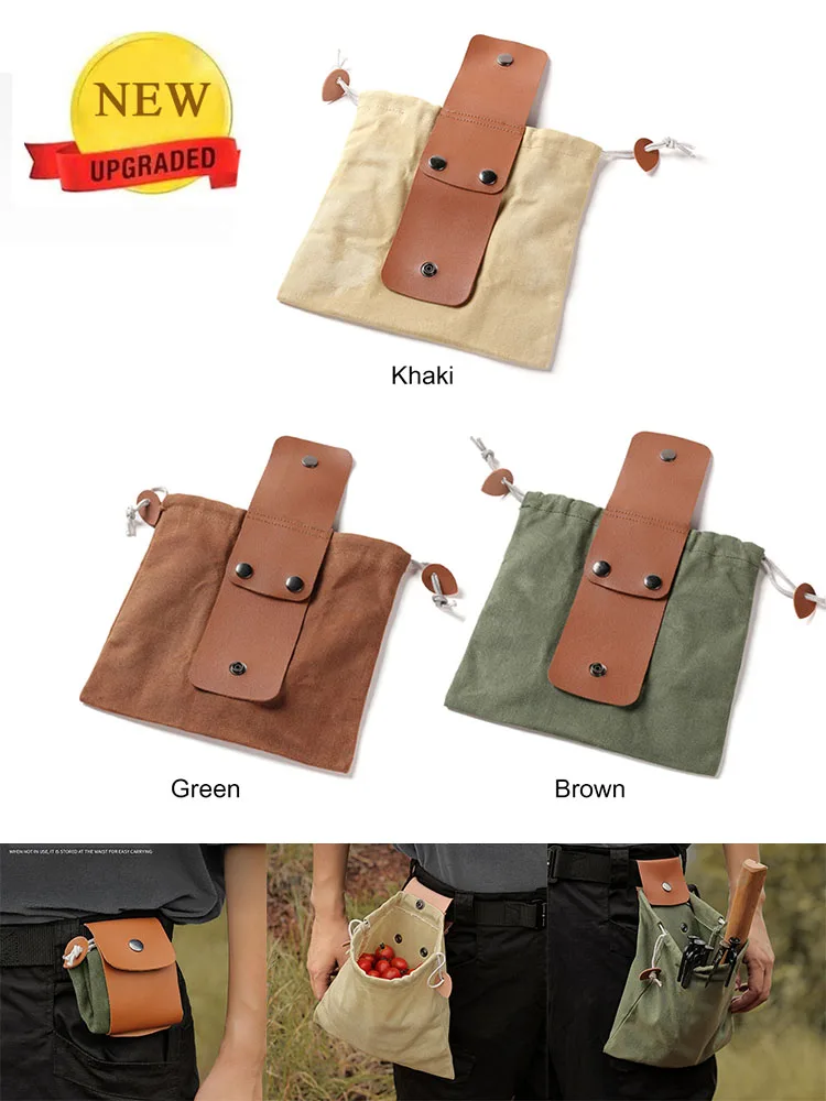 Portable Outdoor Foraging Bag Collapsible Fruit Picking Pouch Foraging Pouch Storage Bags Leather Canvas Berry Puch Camping
Portable Outdoor Foraging Bag Collapsible Fruit Picking Pouch Foraging Pouch Storage Bags Leather Canvas Berry Puch Camping