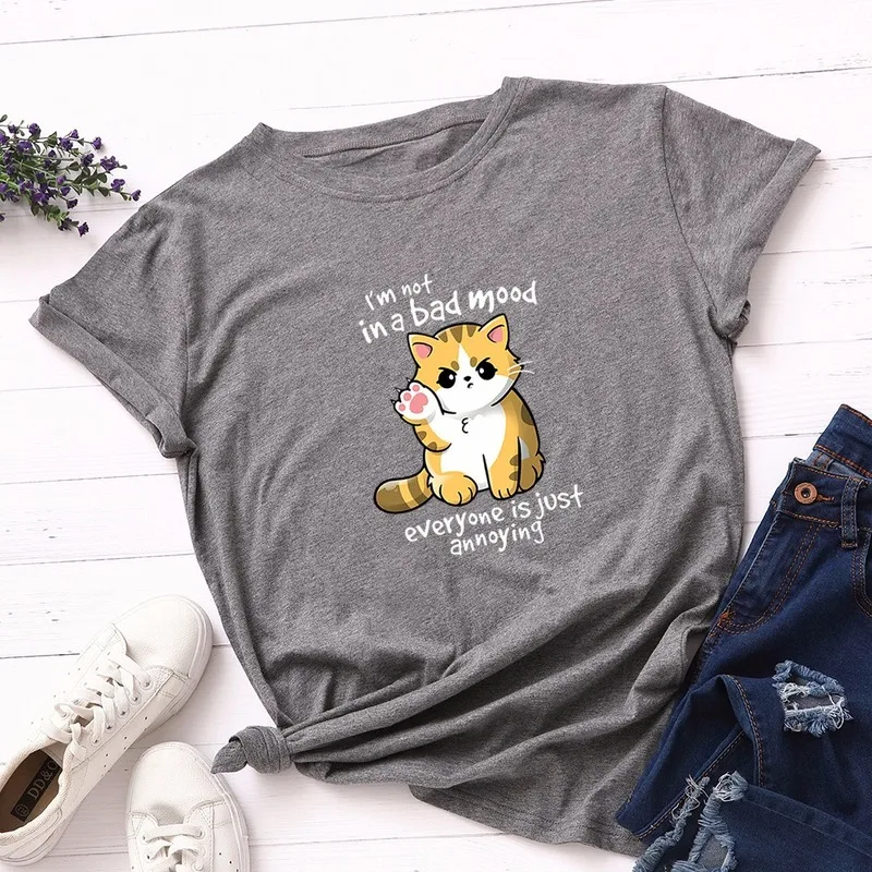 Summer Fashion Women T-shirt Cotton 5XL Plus Size Casual Loose Short Sleeve Ladies Tee Shirt Tops Cute Cat Print T Shirts
Summer Fashion Women T-shirt Cotton 5XL Plus Size Casual Loose Short Sleeve Ladies Tee Shirt Tops Cute Cat Print T Shirts