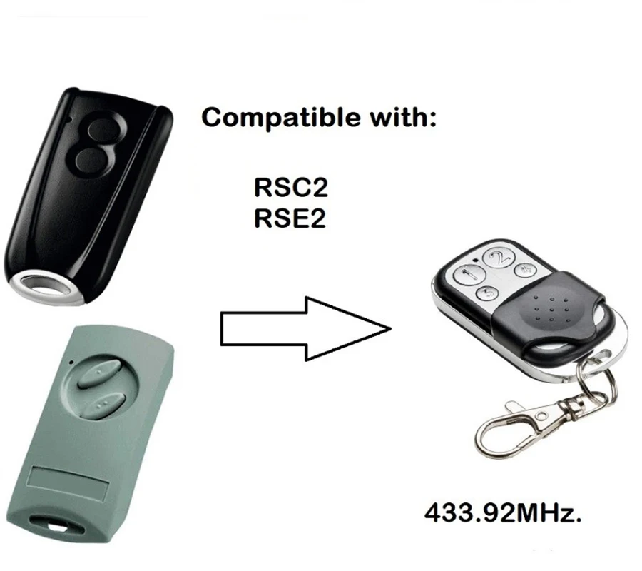 For RSE2 RSC2 garage door opener Clone 433Mhz rolling code remote garage remote control for gate
For RSE2 RSC2 garage door opener Clone 433Mhz rolling code remote garage remote control for gate