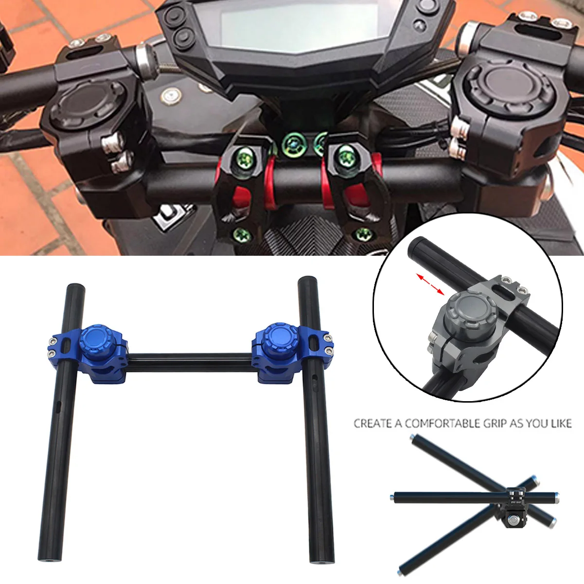SEMSPEED передняя вилка Трубка Клип Ons руль для Kawasaki EX300/Ninja 300 2013 2017 EX250/Ninja 250R 2008 2012 22 мм