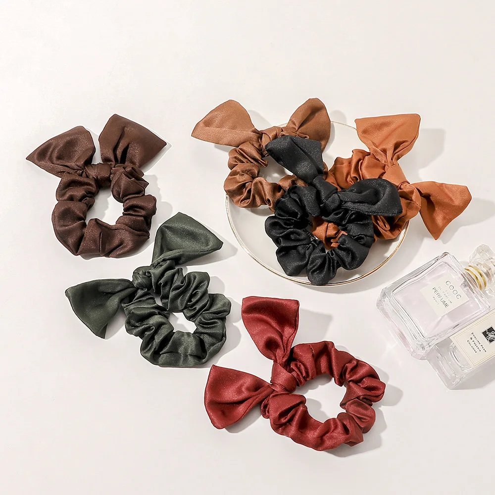 New Satin Bow Hair Scrunchies Elastic Hair Bands Ties Ponytail Women Girls Hair Rubber Bands Headwear Accessories
New Satin Bow Hair Scrunchies Elastic Hair Bands Ties Ponytail Women Girls Hair Rubber Bands Headwear Accessories