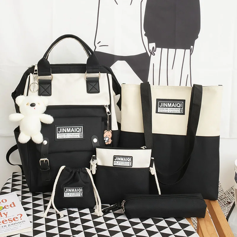 5Pcs/set Canvas High Quality Rucksack Women Backpacks School Bags for Teenage Girls Laptop Travel Backpacks Students Book Bags
5Pcs/set Canvas High Quality Rucksack Women Backpacks School Bags for Teenage Girls Laptop Travel Backpacks Students Book Bags