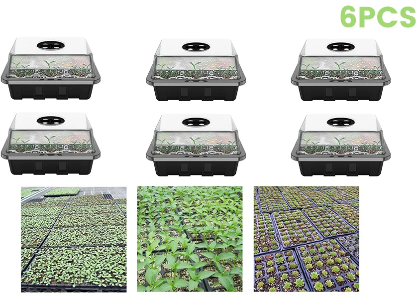 6pcs 12 Cells Seedling Trays Seed Starter Kit Plant Flower Grow Box Propagation For Gardening Grow Starting Germination Box
6pcs 12 Cells Seedling Trays Seed Starter Kit Plant Flower Grow Box Propagation For Gardening Grow Starting Germination Box