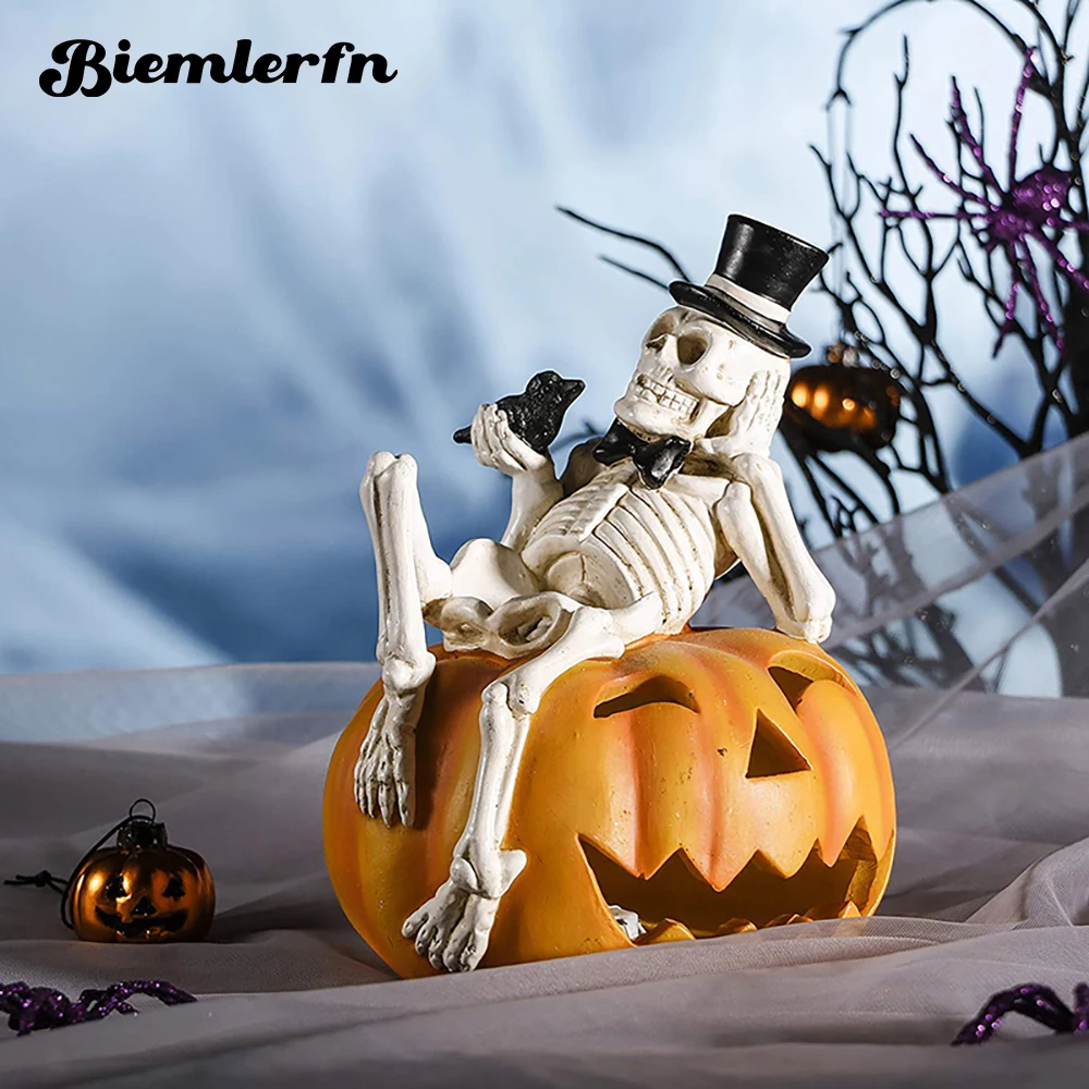 BIEMLERFN Creative Halloween Pumpkin Skull Colorful Light Resin Skeleton Lamp for Home Garden Halloween Party Props Decoration
BIEMLERFN Creative Halloween Pumpkin Skull Colorful Light Resin Skeleton Lamp for Home Garden Halloween Party Props Decoration