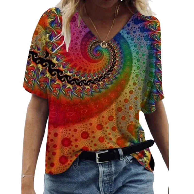 T Shirt Fashion 2021 Large Size Tops Women Casual V Neck Shirt Tees Ladies Loose Floral Print Tunic Shirt
T Shirt Fashion 2021 Large Size Tops Women Casual V Neck Shirt Tees Ladies Loose Floral Print Tunic Shirt