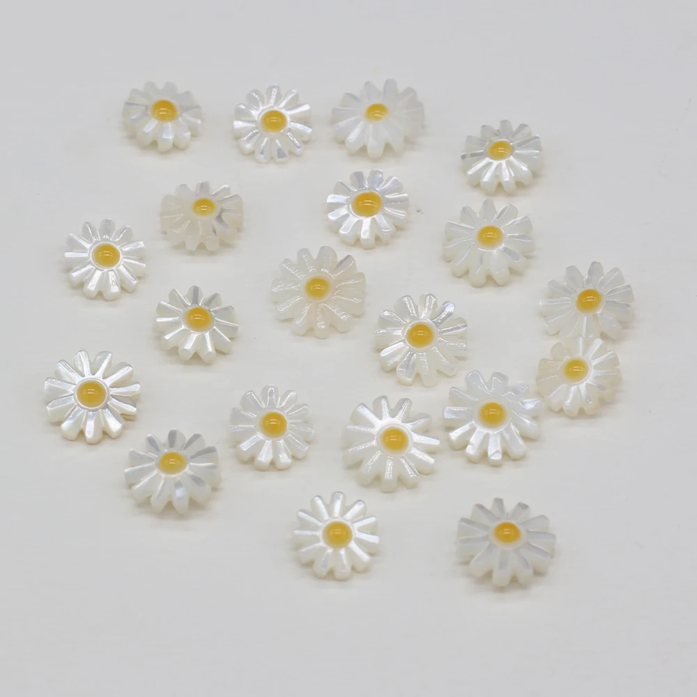 10PC Natural Pearl Shell Beads Daisy Sunflower Sea Shell Loose Beads for Jewelry Making DIY Bracelet Necklace Earrings Accessory
10PC Natural Pearl Shell Beads Daisy Sunflower Sea Shell Loose Beads for Jewelry Making DIY Bracelet Necklace Earrings Accessory