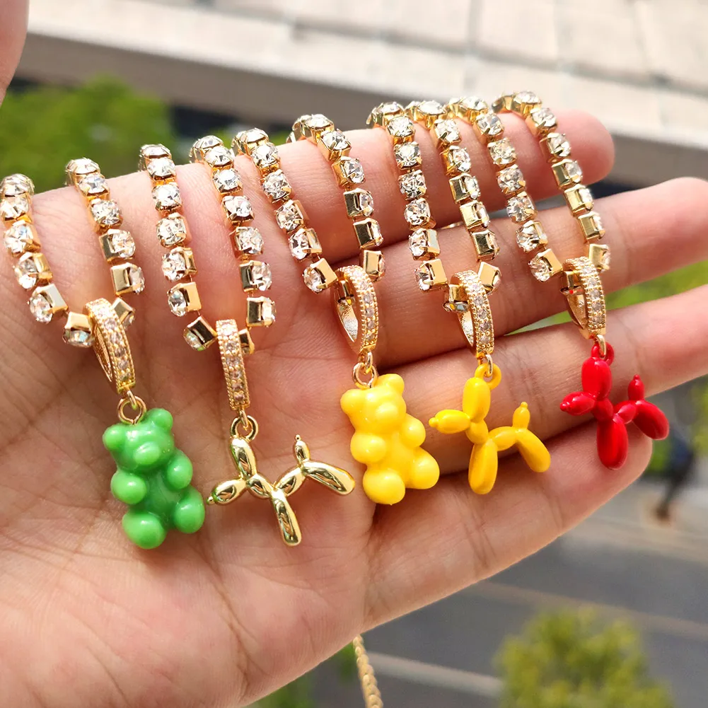 New Fashion Gummy Bear Balloon Dog Zircon Crystal Tennis Bracelet For Women Shiny Gold Color Chain Animal Bracelet Jewelry Gift
New Fashion Gummy Bear Balloon Dog Zircon Crystal Tennis Bracelet For Women Shiny Gold Color Chain Animal Bracelet Jewelry Gift