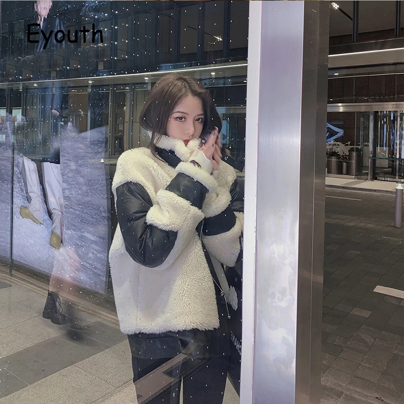 High Street Lamb Wool Coat Women Winter New Locomotive Loose Cotton Coat Thick Short Plush White High Stand Collar Women
High Street Lamb Wool Coat Women Winter New Locomotive Loose Cotton Coat Thick Short Plush White High Stand Collar Women