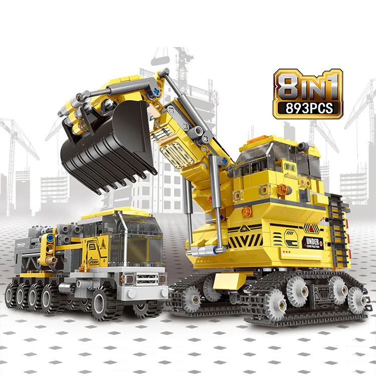 Hot city 8in2 Engineering vehicle Giant excavator building block DIY Dump truck Bulldozer tractor Hanging tower bricks toys
Hot city 8in2 Engineering vehicle Giant excavator building block DIY Dump truck Bulldozer tractor Hanging tower bricks toys