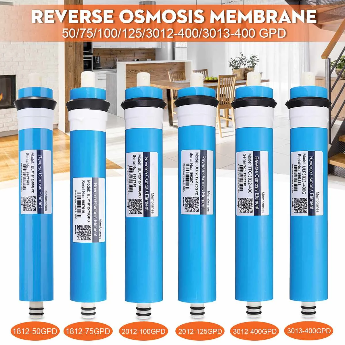 1-3Pcs Home Kitchen Reverse Osmosis RO Membrane Replacement 50/75/100/125/400GPD Water System Filter Purifier Drinking Treatment
1-3Pcs Home Kitchen Reverse Osmosis RO Membrane Replacement 50/75/100/125/400GPD Water System Filter Purifier Drinking Treatment