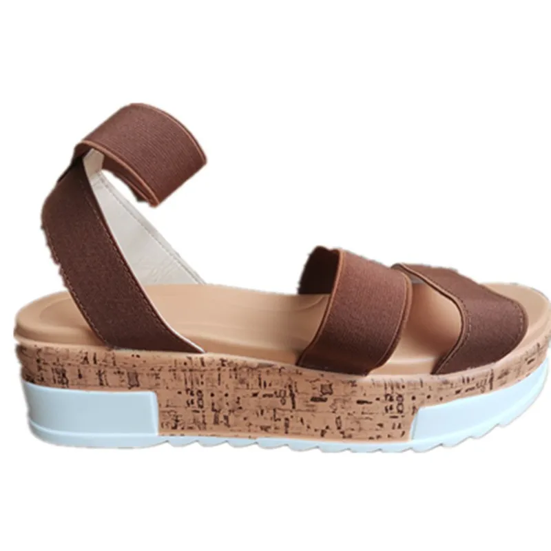 Elastic Wedges Cover Heel Roman Sandals Consice Solid Round Toe Ankle Wrap Women's Shoes Woven Platform Thick Bottom Slippers
Elastic Wedges Cover Heel Roman Sandals Consice Solid Round Toe Ankle Wrap Women's Shoes Woven Platform Thick Bottom Slippers