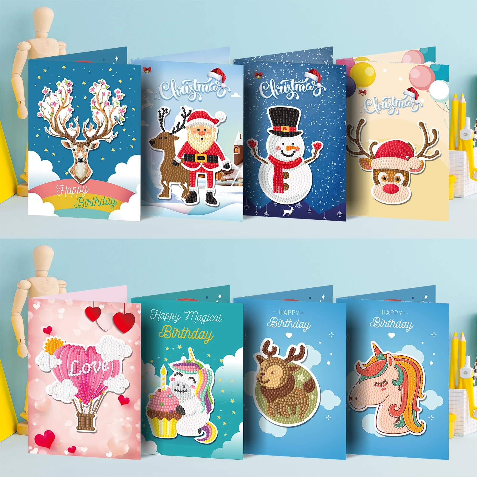 8pcs DIY Diamond Painting Greeting Card Special-shaped Drill Mosaic Merry Christmas Embroidery Kit Santa Claus Postcar
8pcs DIY Diamond Painting Greeting Card Special-shaped Drill Mosaic Merry Christmas Embroidery Kit Santa Claus Postcar